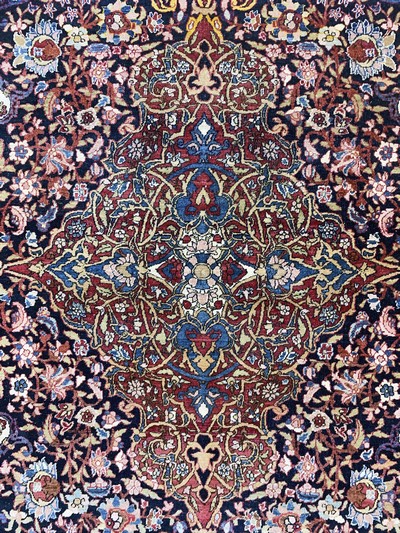 27141088d - Esfahan antik, Persien, um 1900, Wolle auf Baumwolle, ca. 210 x 135 cm, EHZ: 3,(Fransen ...