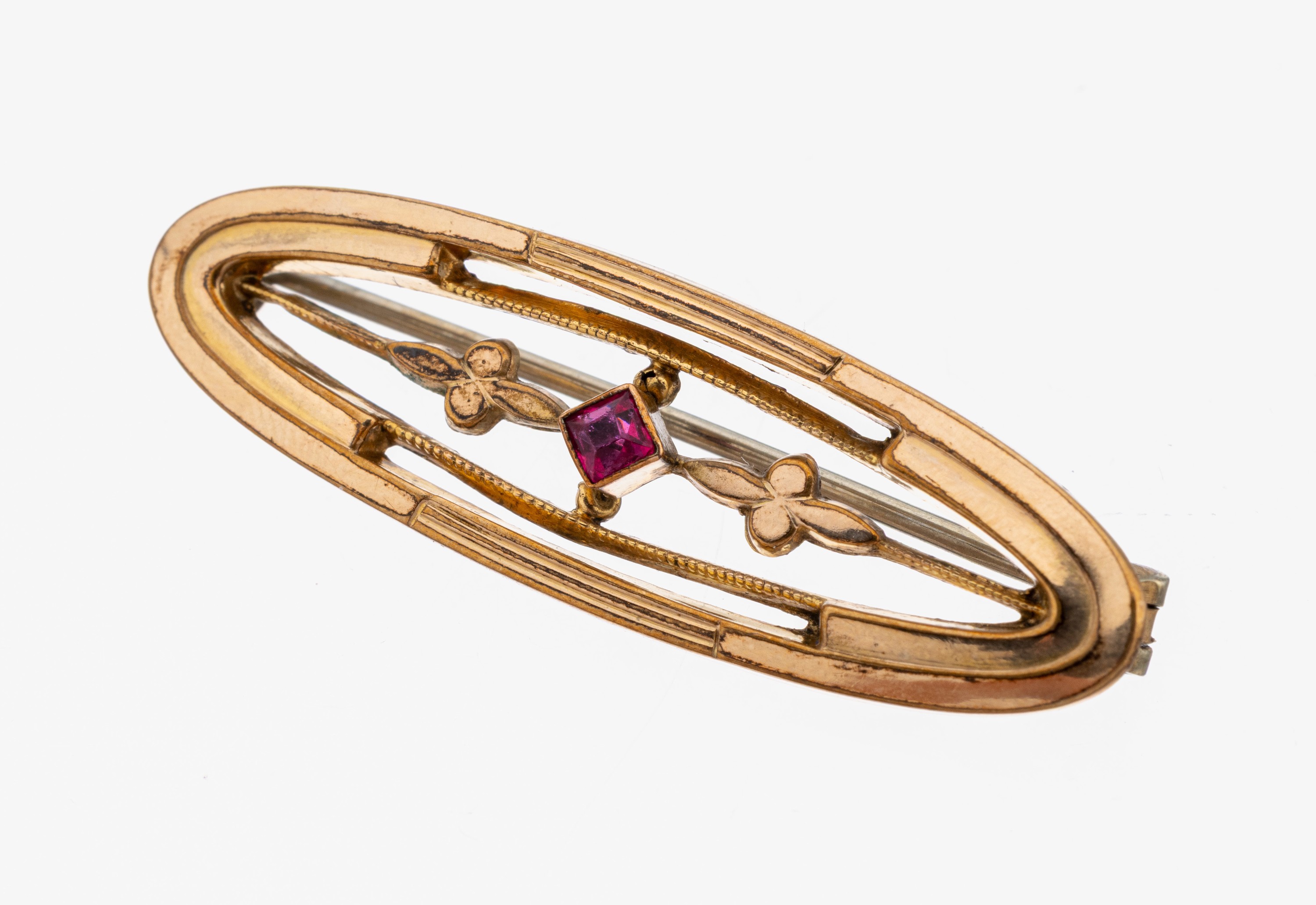 Image 27141164 - 8 kt Gold Jugendstil Brosche, um 1900, RG 333/000 gepr., stilrein, L. ca. 3.5 cm, ...