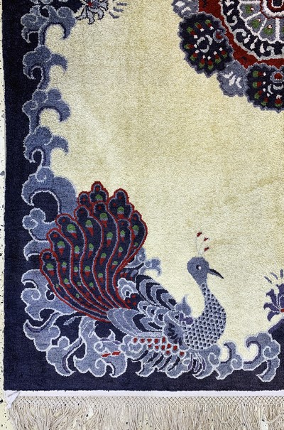27141101b - Seiden Peking, China, Anfang 20.Jhd, reine Naturseide, ca. 215 x 155 cm, EHZ: 1-2 ...