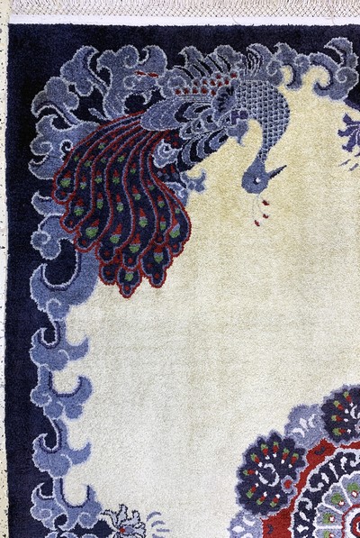 27141101c - Seiden Peking, China, Anfang 20.Jhd, reine Naturseide, ca. 215 x 155 cm, EHZ: 1-2 ...