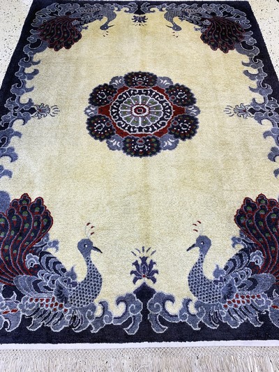 27141101f - Seiden Peking, China, Anfang 20.Jhd, reine Naturseide, ca. 215 x 155 cm, EHZ: 1-2 ...