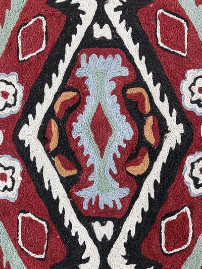 27141125e - Stickerei, Indien, Ende 20.Jhd, Wolle auf Baumwolle, ca. 144 x 89 cm, EHZ: 1-2 ...