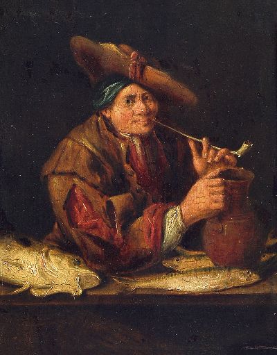 27141212a - Zuschreibung: Pieter Angellis (1685-1734), 2 Genres, Magd beim Zubereiten eines großen ...