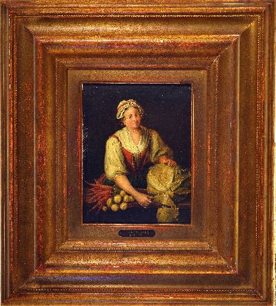 27141212k - Zuschreibung: Pieter Angellis (1685-1734), 2 Genres, Magd beim Zubereiten eines großen ...