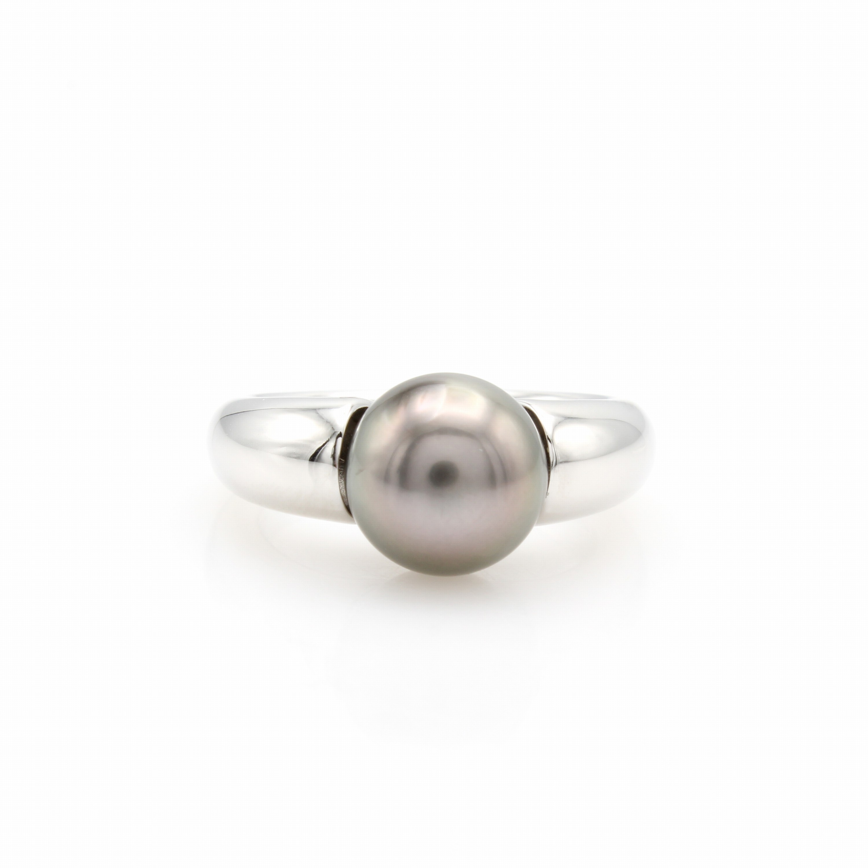 Image 27141370 - Ring mit Tahitizuchtperle, WG 750/000, graue Perle, D. ca. 10 mm, RW ca. 54