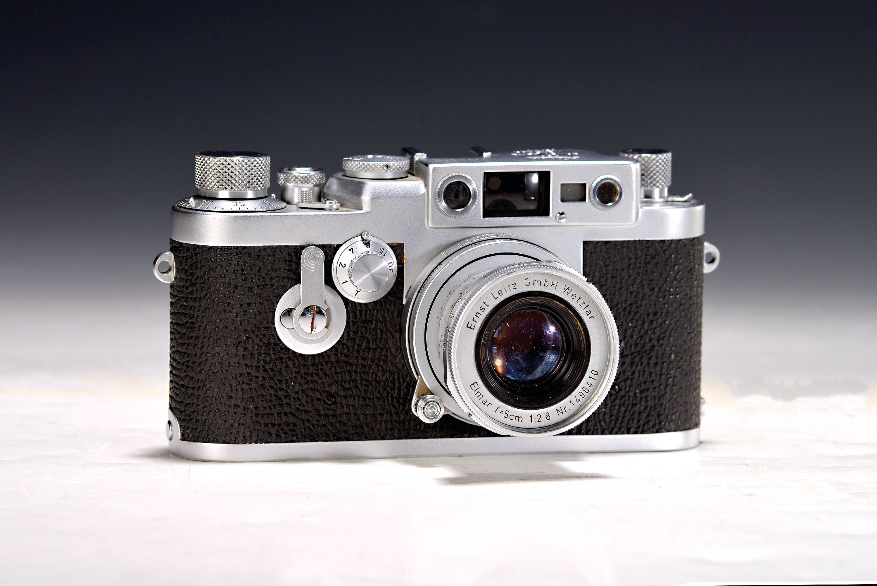 Image 27141382 - Leica III g, Leitz, around 1957, serial number880286, with lens Elmar 50 mm, 1:2, ...