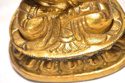 27141394a - Tsongkhapa, Gelbkappenmönch, Tibet/ Sino-Tibet, 20. Jh., Bronze, reich verziertes ...