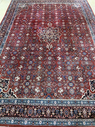 27141402h - Bidjar kork alt, Persien, Mitte 20.Jhd, Korkwolle auf Baumwolle, ca. 325 x 225 cm, ...
