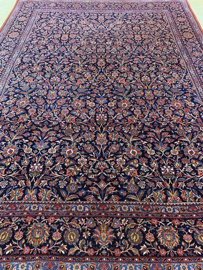 27141424h - Ghaswin fein antik, Persien, um 1900, Korkwolle auf Baumwolle, ca. 370 x 264 cm, EHZ: 2 ...