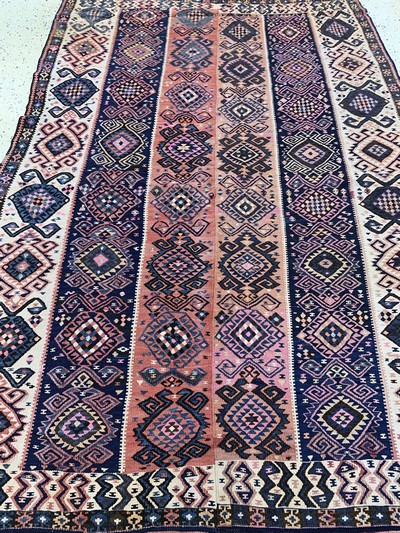 27141470e - Malatia Kelim(2 Bahnig)antik, Türkei, um 1900, Wolle auf Wolle, ca. 220 x 156 cm, EHZ: ...