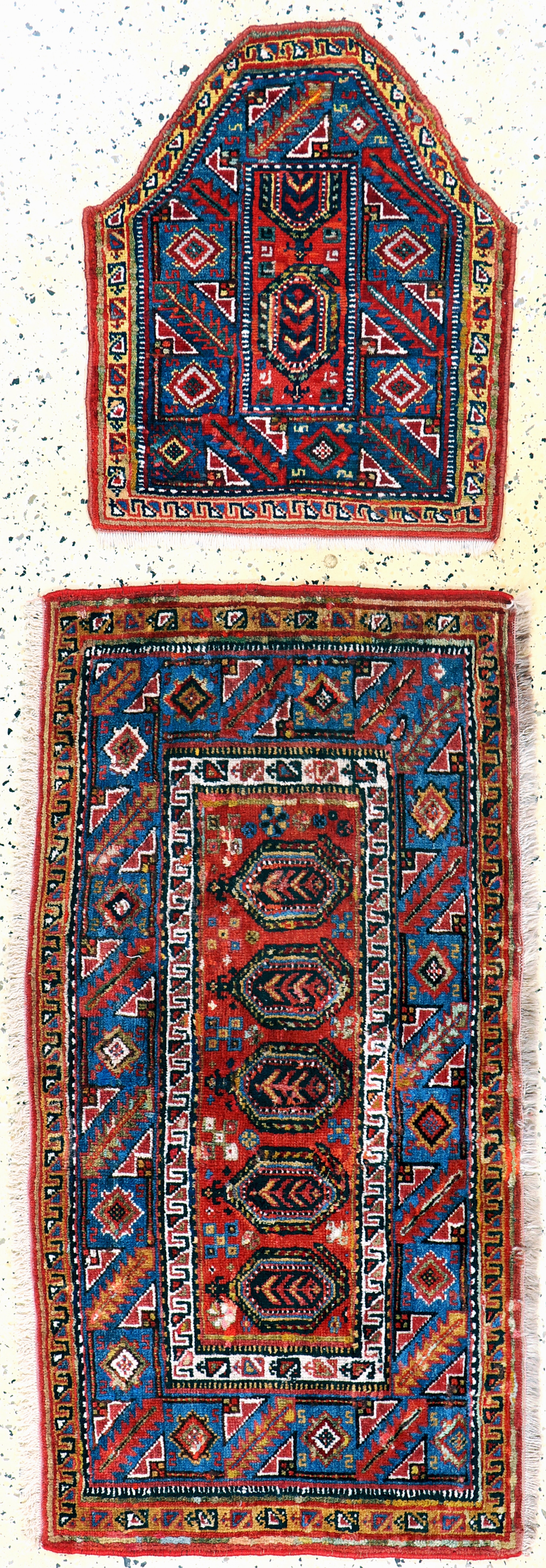 Image 27141503 - 2 Lots Meschgin Mafraschteile, Persien, u m 1900, Wolle auf Wolle, ca. 124 x 64 cm & ...