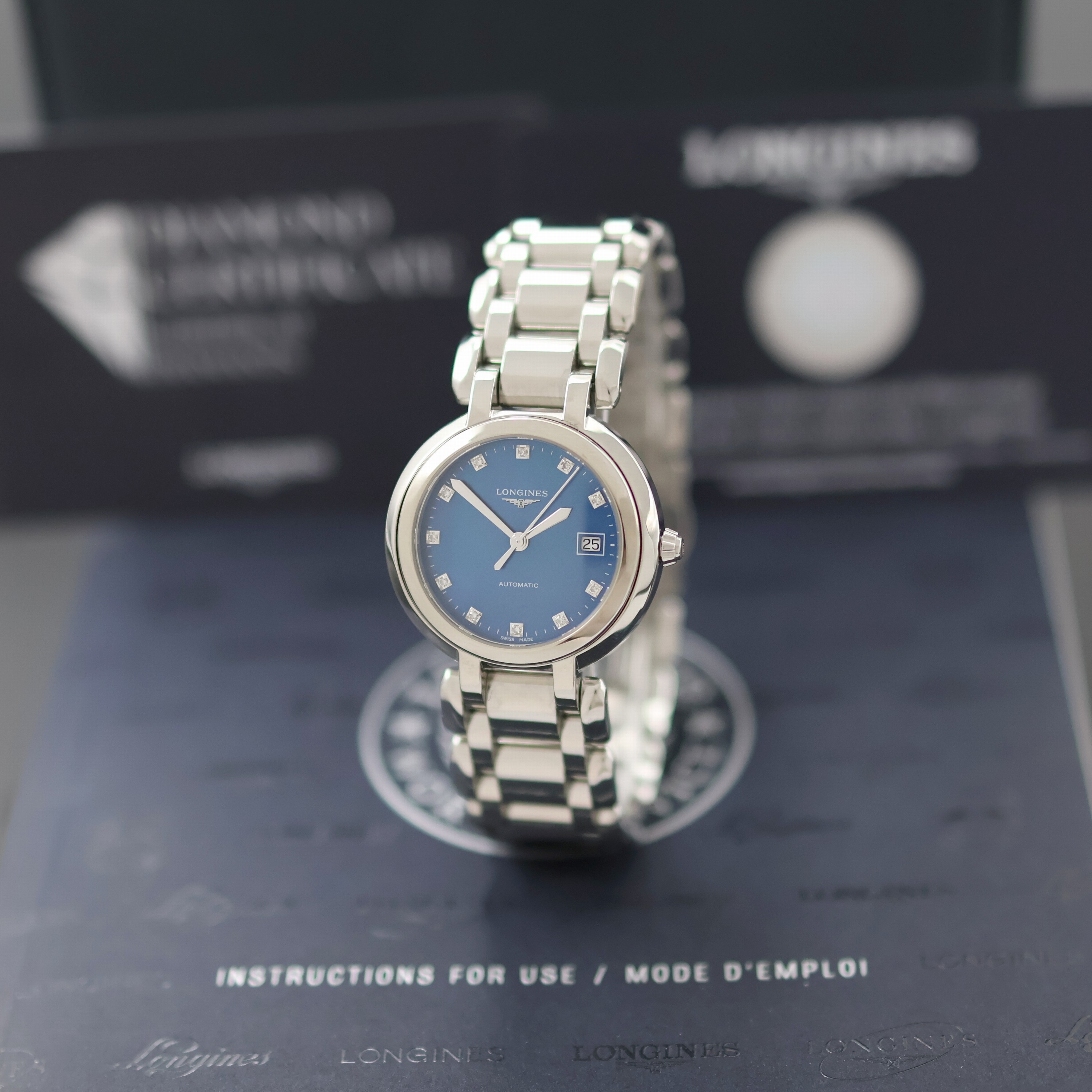 Image 27141573 - LONGINES PrimaLuna Damenarmbanduhr Referenz L8.113.4.98.6, Automatik, Edelstahlgeh. ...