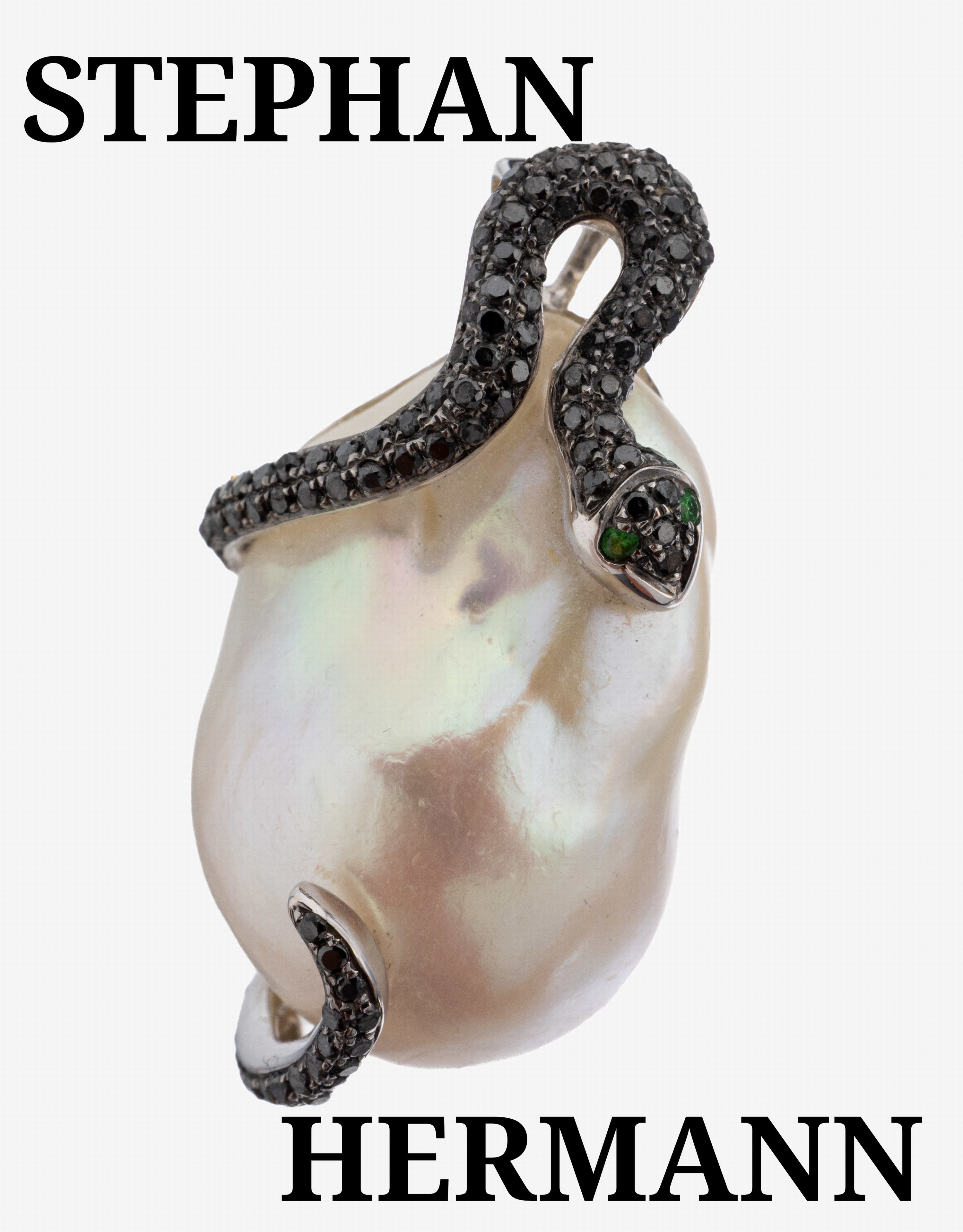 Image 27141575 - 18 kt Gold STEPHAN HERMANN Perl-Diamant- Smaragd-Anhänger, WG 750/000, barocke ...