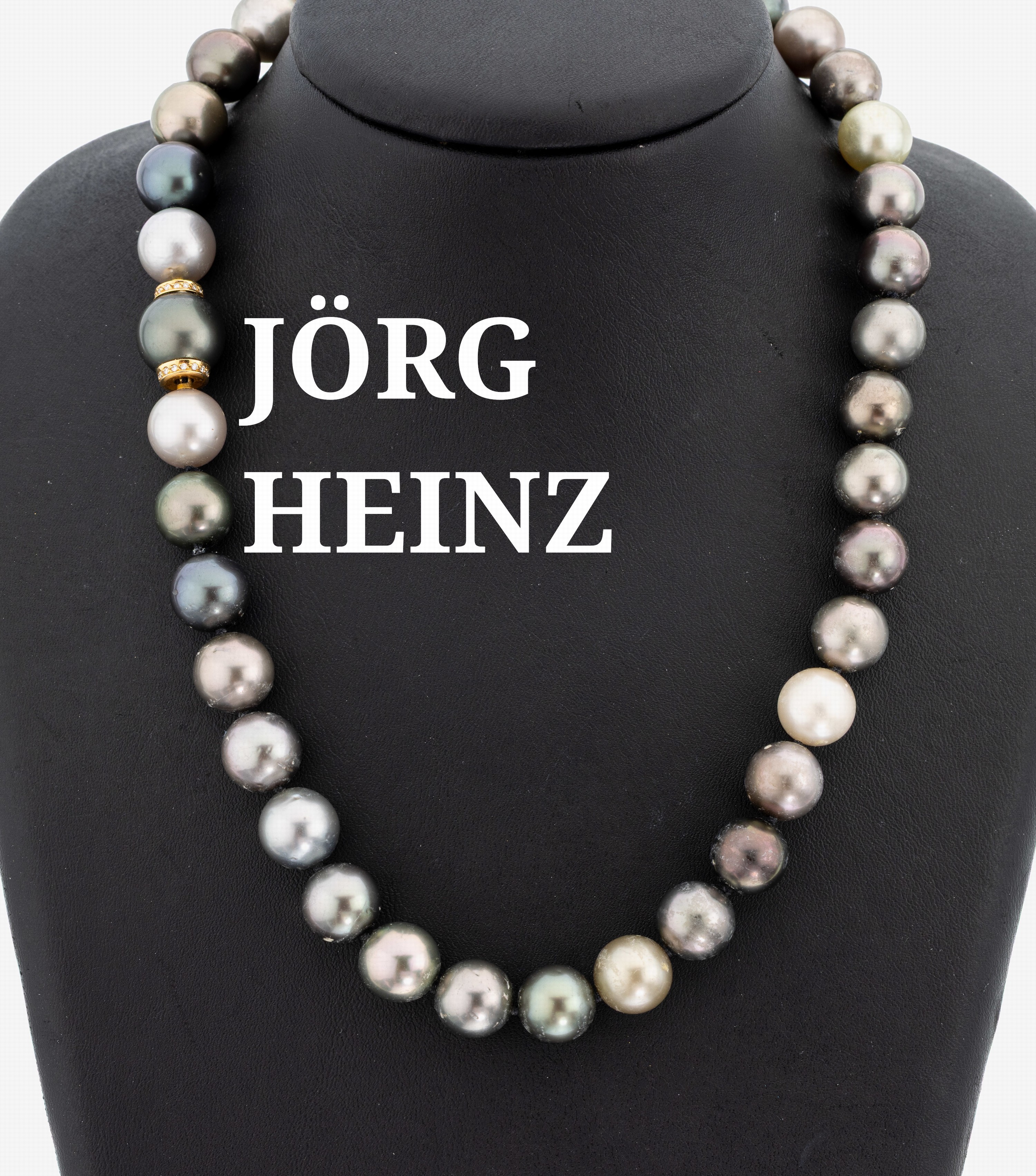 Image 27141577 - Perl-Collier mit 18 kt Gold JÖRG HEINZ Brillant-Schließe, GG 750/000, 37 ...