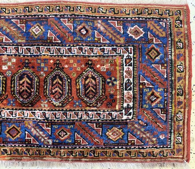 27141503a - 2 Lots Meschgin Mafraschteile, Persien, u m 1900, Wolle auf Wolle, ca. 124 x 64 cm & ...