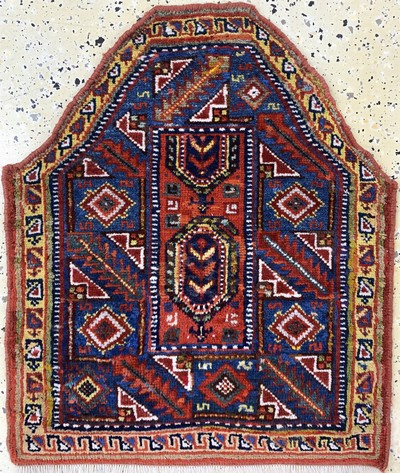 27141503d - 2 Lots Meschgin Mafraschteile, Persien, u m 1900, Wolle auf Wolle, ca. 124 x 64 cm & ...