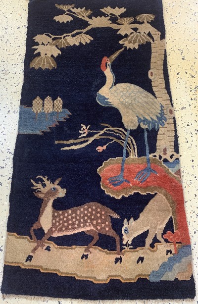 27141505c - Pao Tow antik, China, um 1900, Wolle auf Baumwolle, ca. 123 x 63 cm, EHZ: 2 ...