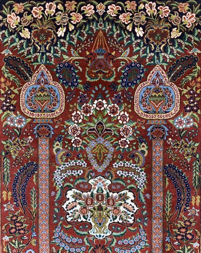 27141507c - Kashan, Pakistan, late 20th century, wool on cotton, approx. 205 x 133 cm, condition: 2. ...