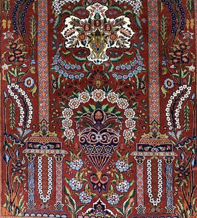 27141507d - Kashan, Pakistan, late 20th century, wool on cotton, approx. 205 x 133 cm, condition: 2. ...