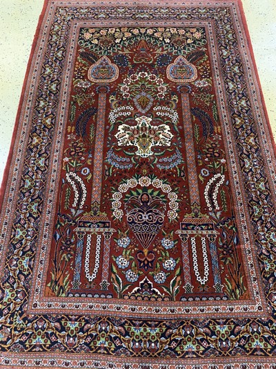 27141507e - Kashan, Pakistan, late 20th century, wool on cotton, approx. 205 x 133 cm, condition: 2. ...