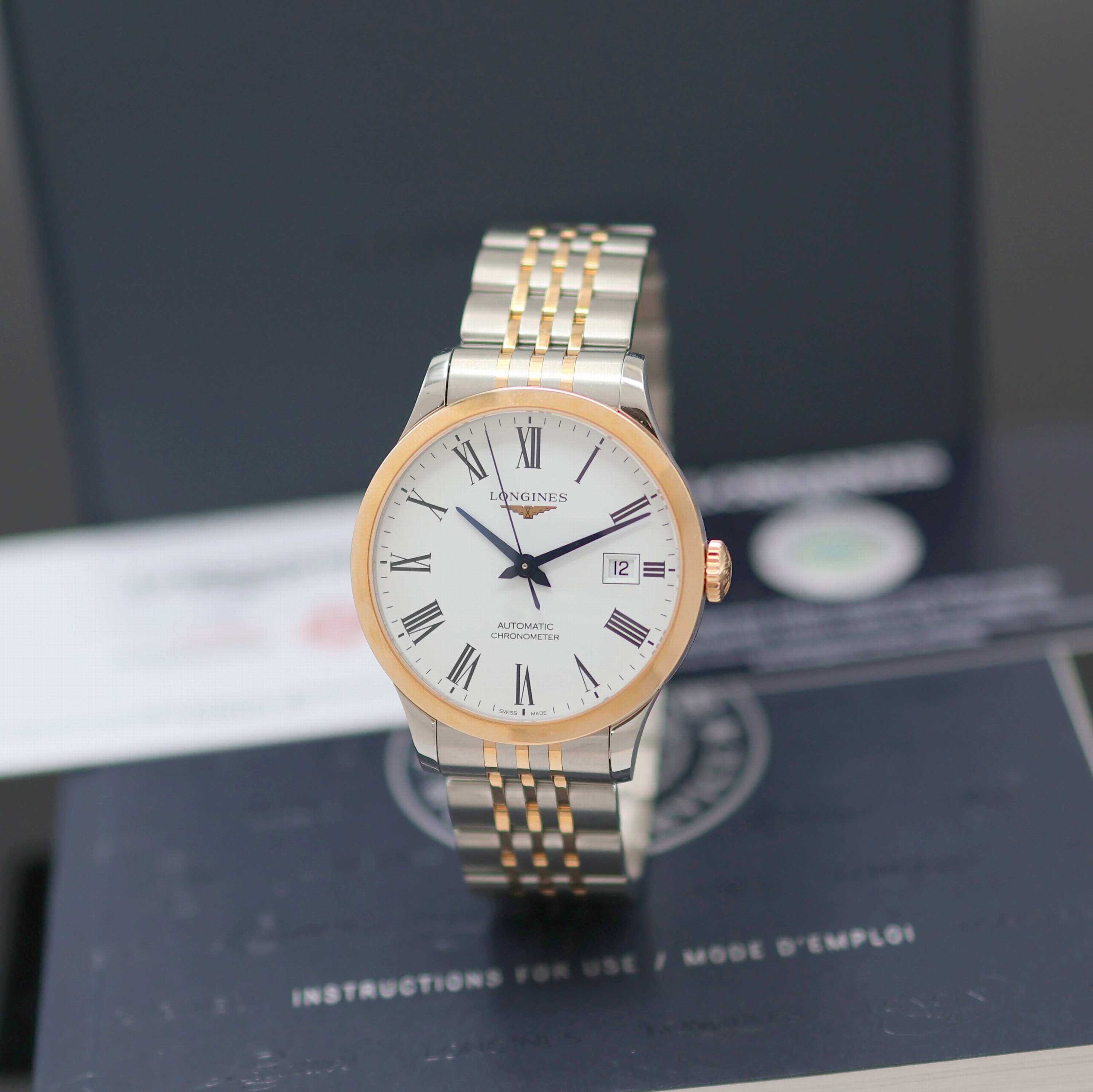 Image 27141775 - LONGINES Record ungetragene Herrenarmbanduhr Chronometer Referenz L2.820.5.11.7, ...
