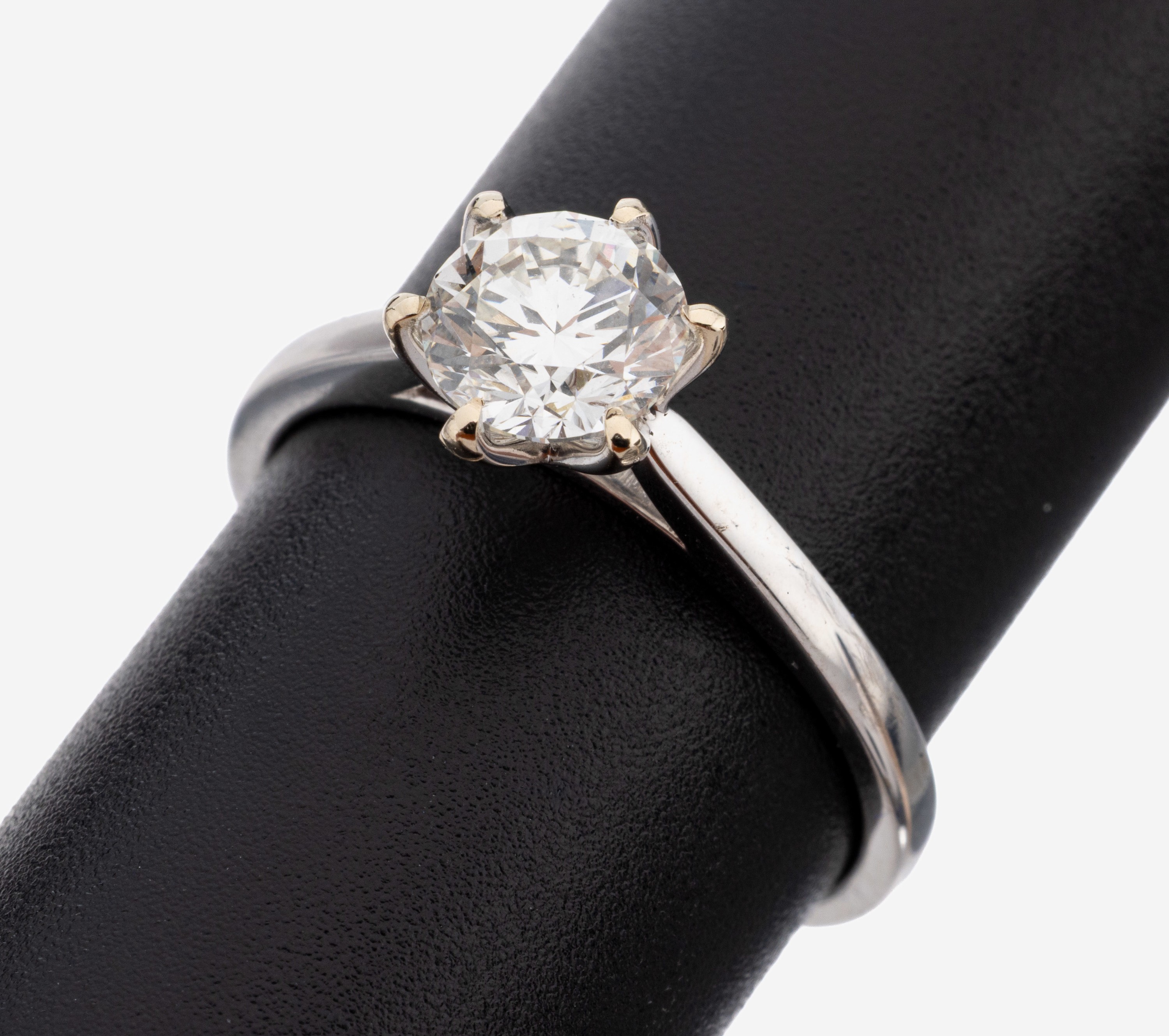 Image 27142031 - 18 kt Gold Brillant-Ring, WG 750/000, Brillant ca. 1.09 ct l.get.Weiß (I)/si1, RW 57, ...