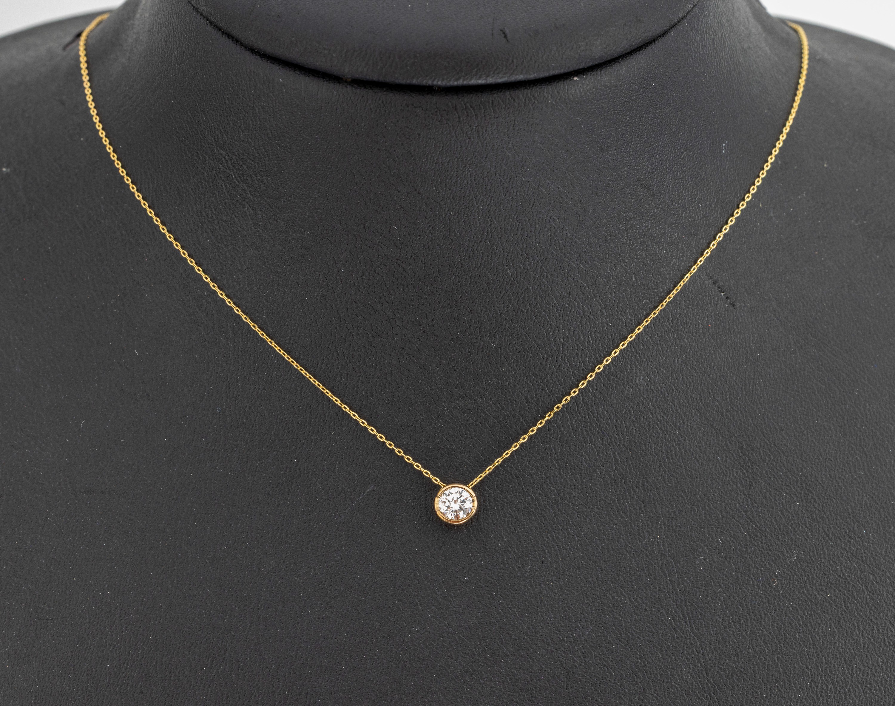 Image 27142033 - 9 kt Gold Brillant-Collier, GG 375/000, bewegl. Anhänger, Brillant 0.25 ct (grav.) ...