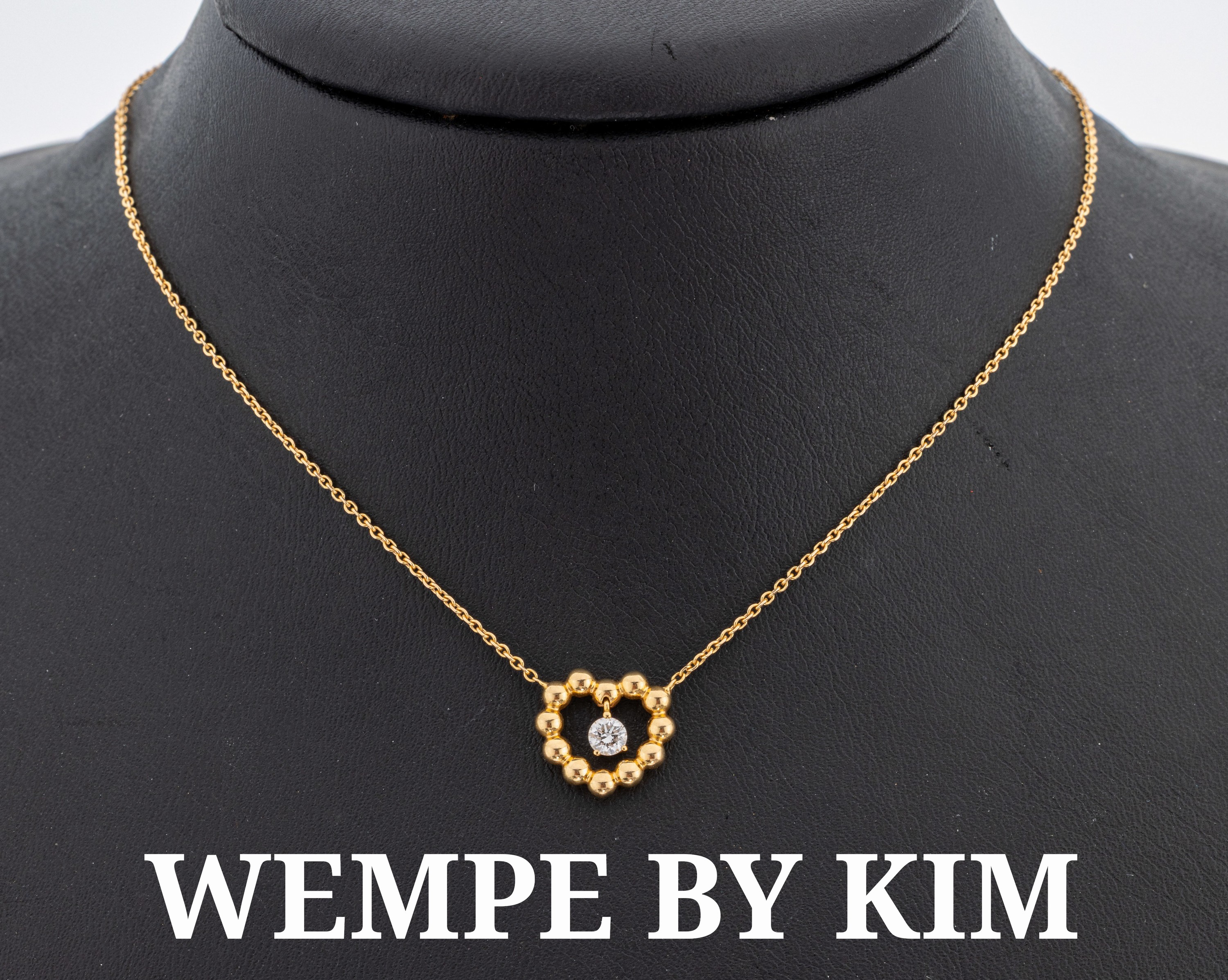 Image 27142035 - 18 kt gold WEMPE BY KIM brilliant-necklace , YG 750/000, heart shaped middle part, ...