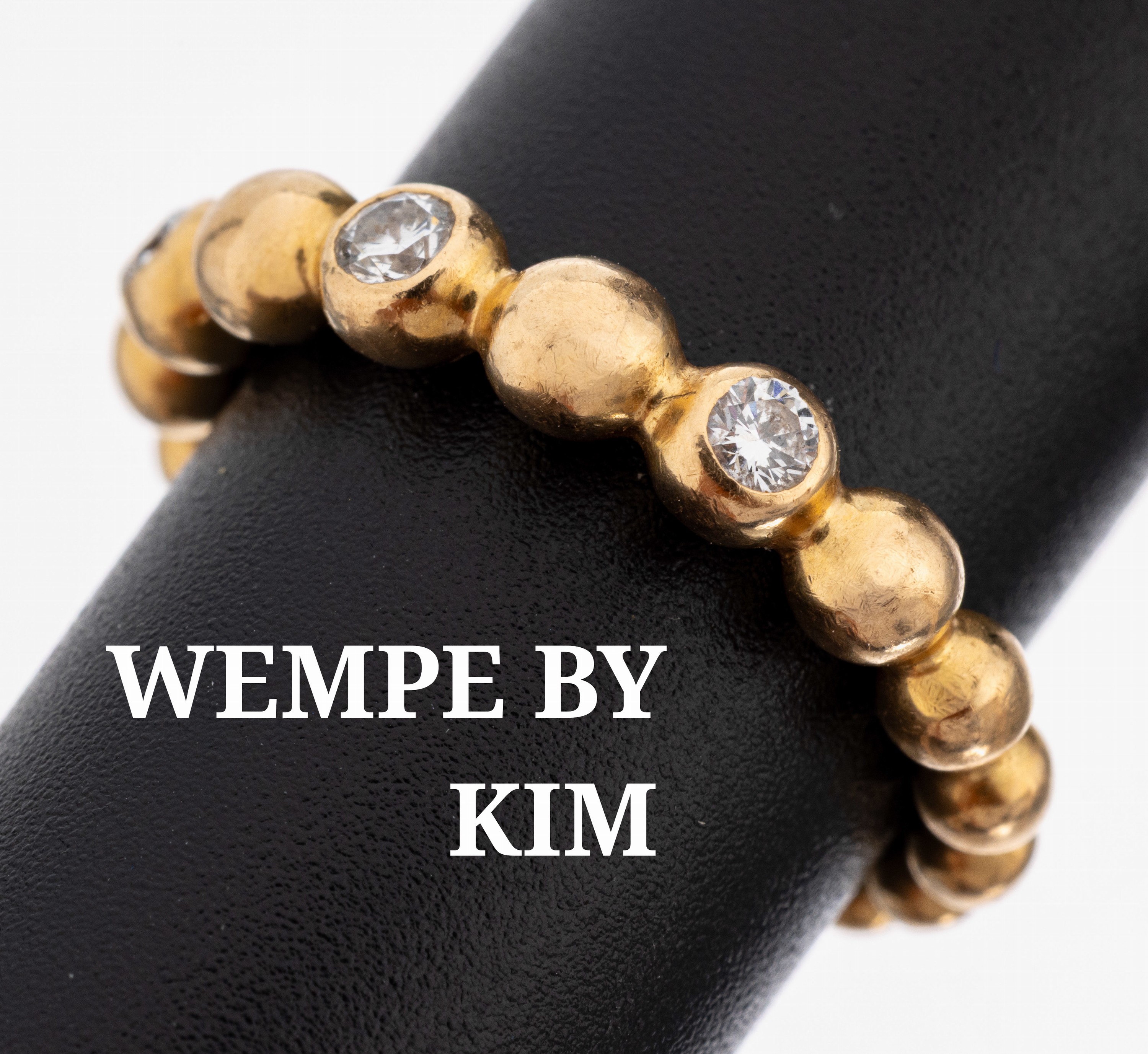 Image 27142069 - 18 kt Gold WEMPE BY KIM Brillant-Ring, GG 750/000, Ringschiene Kugeln im Verlauf, 3 ...