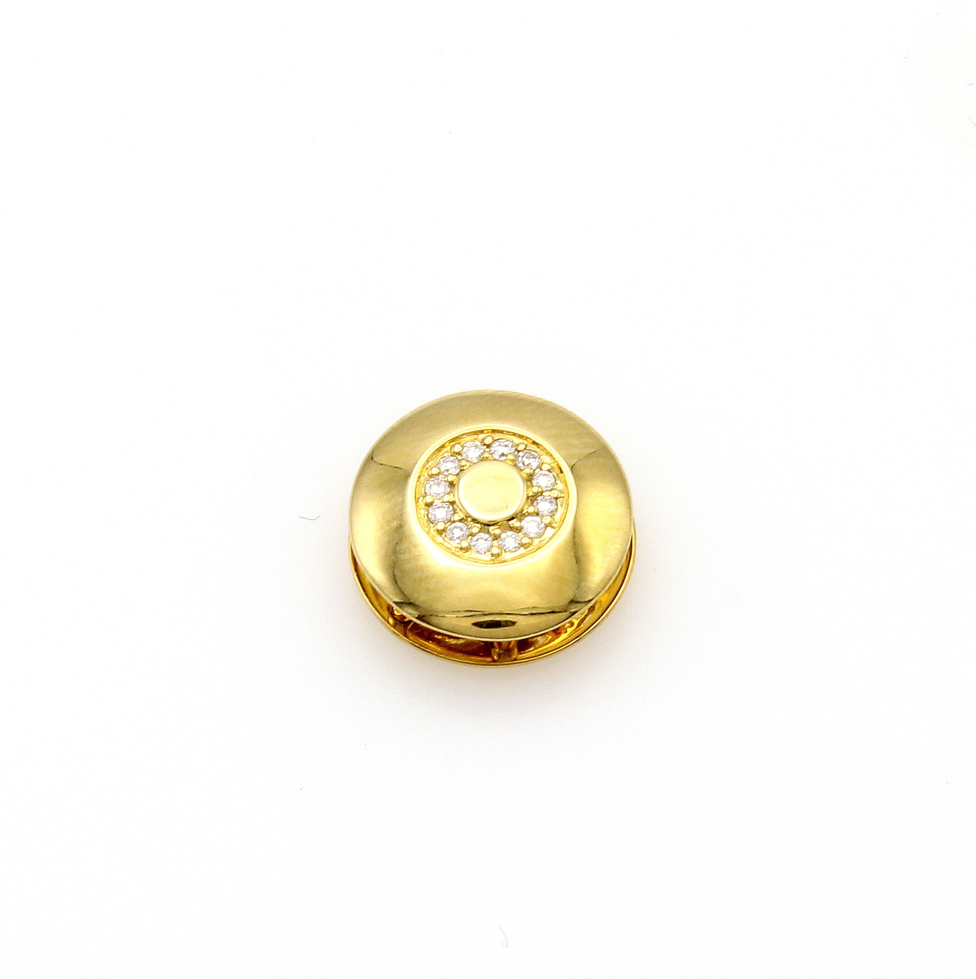 Image 27142096 - Anhänger mit Brillanten, GG 750/000, Brill. zus. ca. 0.06 ct feines Weiß/si, Maße ca. ...