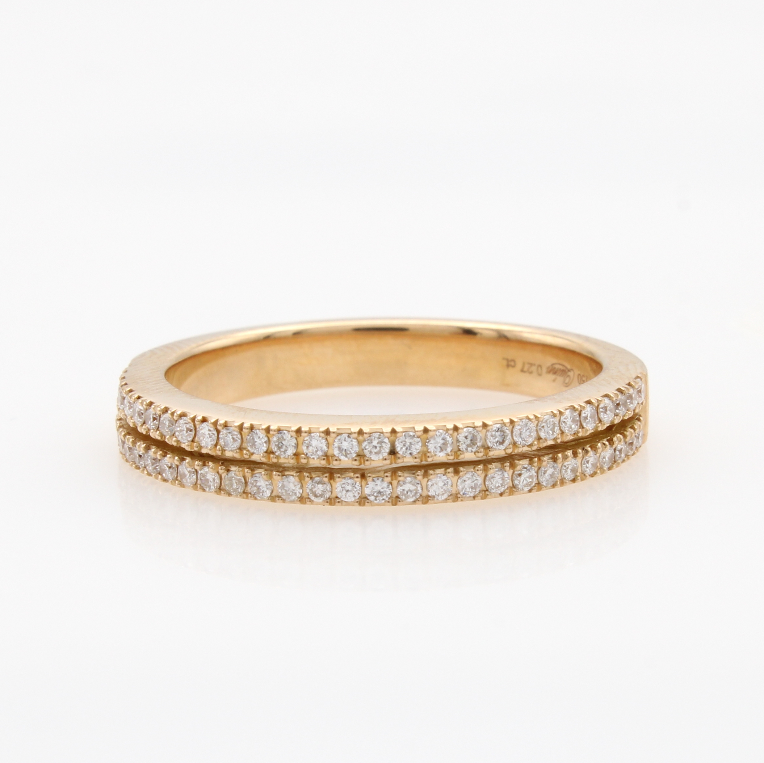 Image 27142099 - Ring mit Brillanten, RG 750/000, Brill. in 2 Reihen gef. zus. ca. 0.28 ct feines ...