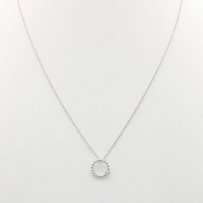 Image Anhänger mit Brillant an Kette, WG 585/000, Brill. ca. 0.02 ct feines Weiß/si, in L. ...
