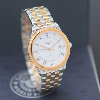 27142070b - LONGINES Flagship Herrenarmbanduhr Referenz L4.974.3917, Automatik, Edelstahl/verg., ...