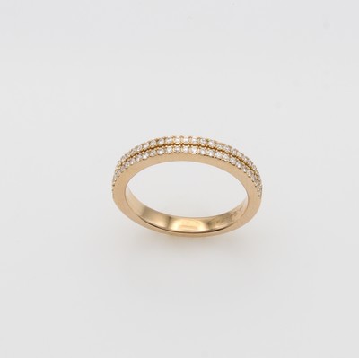 27142099a - Ring mit Brillanten, RG 750/000, Brill. in 2 Reihen gef. zus. ca. 0.28 ct feines ...