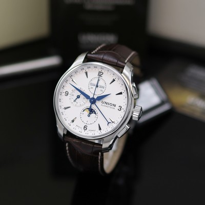 27142126a - UNION GLASHÜTTE Belisar Mondphase nahezu neuwertiger Armbandchronograph Referenz ...