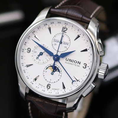 27142126b - UNION GLASHÜTTE Belisar Mondphase nahezu neuwertiger Armbandchronograph Referenz ...