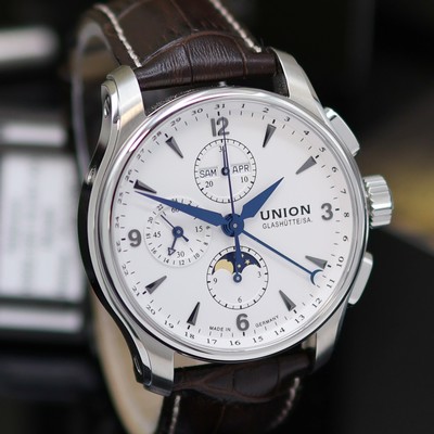 27142126e - UNION GLASHÜTTE Belisar Mondphase nahezu neuwertiger Armbandchronograph Referenz ...