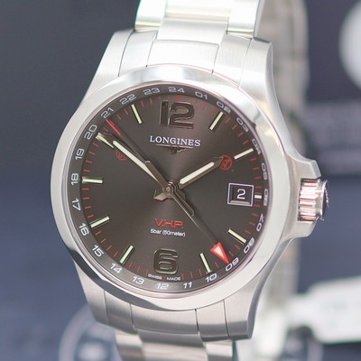 27142134a - LONGINES Conquest V.H.P GMT ungetragene Herrenarmbanduhr Referenz L3.718.4566, quarz, ...