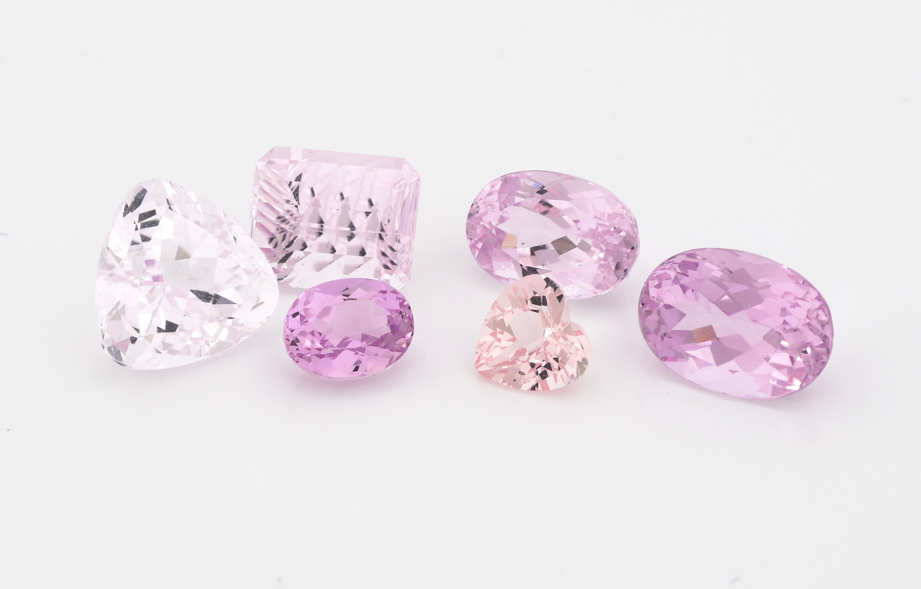 Image 27142206 - Lot 6 lose Morganite, zus. ca. 36.07 ct, versch. Schliffformen, Größen und Farbnuancen