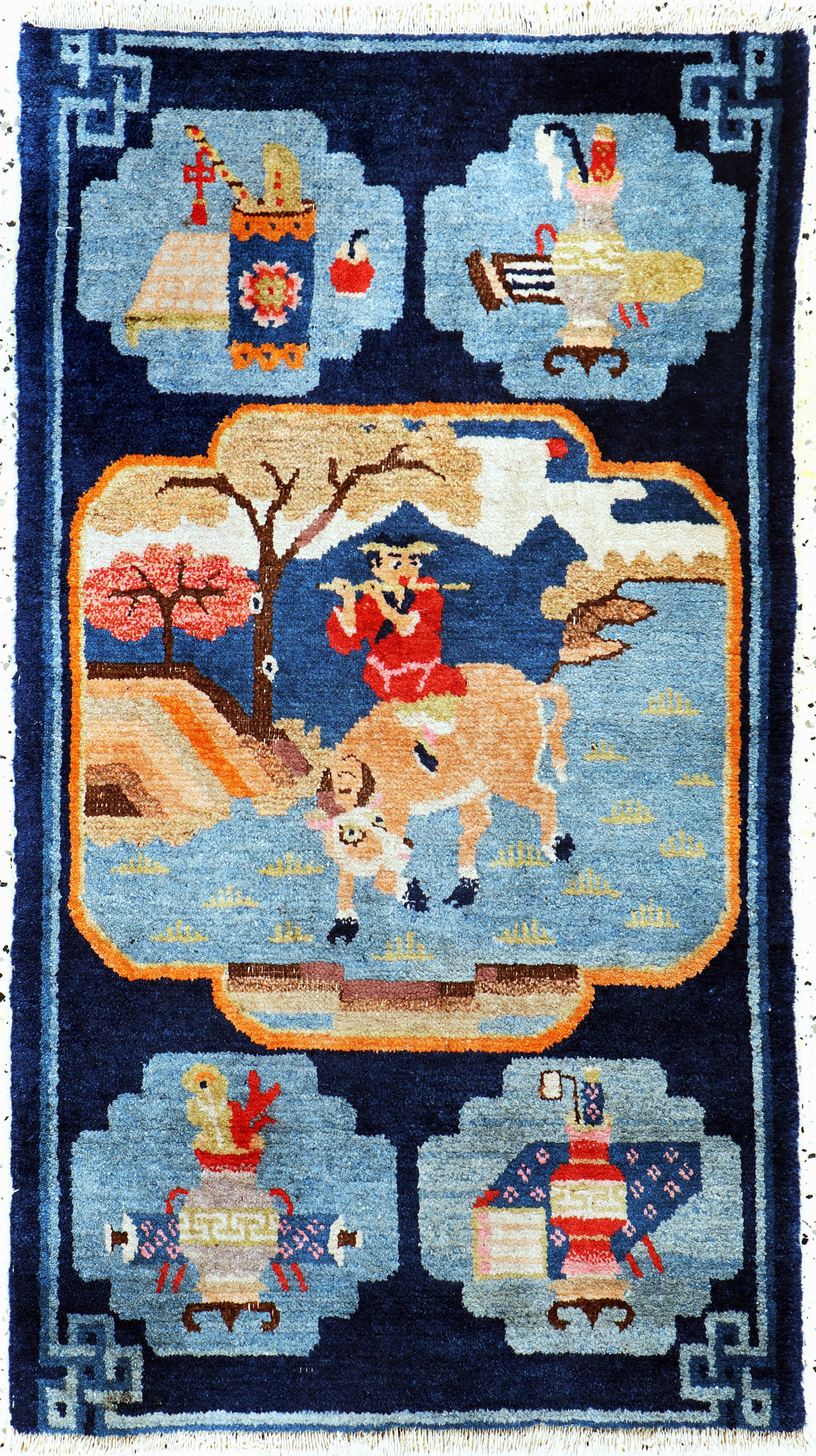 Image 27142207 - Pao Tow antik, China, um 1900, Wolle auf Baumwolle, ca. 113 x 64 cm, EHZ: 2-3 ...