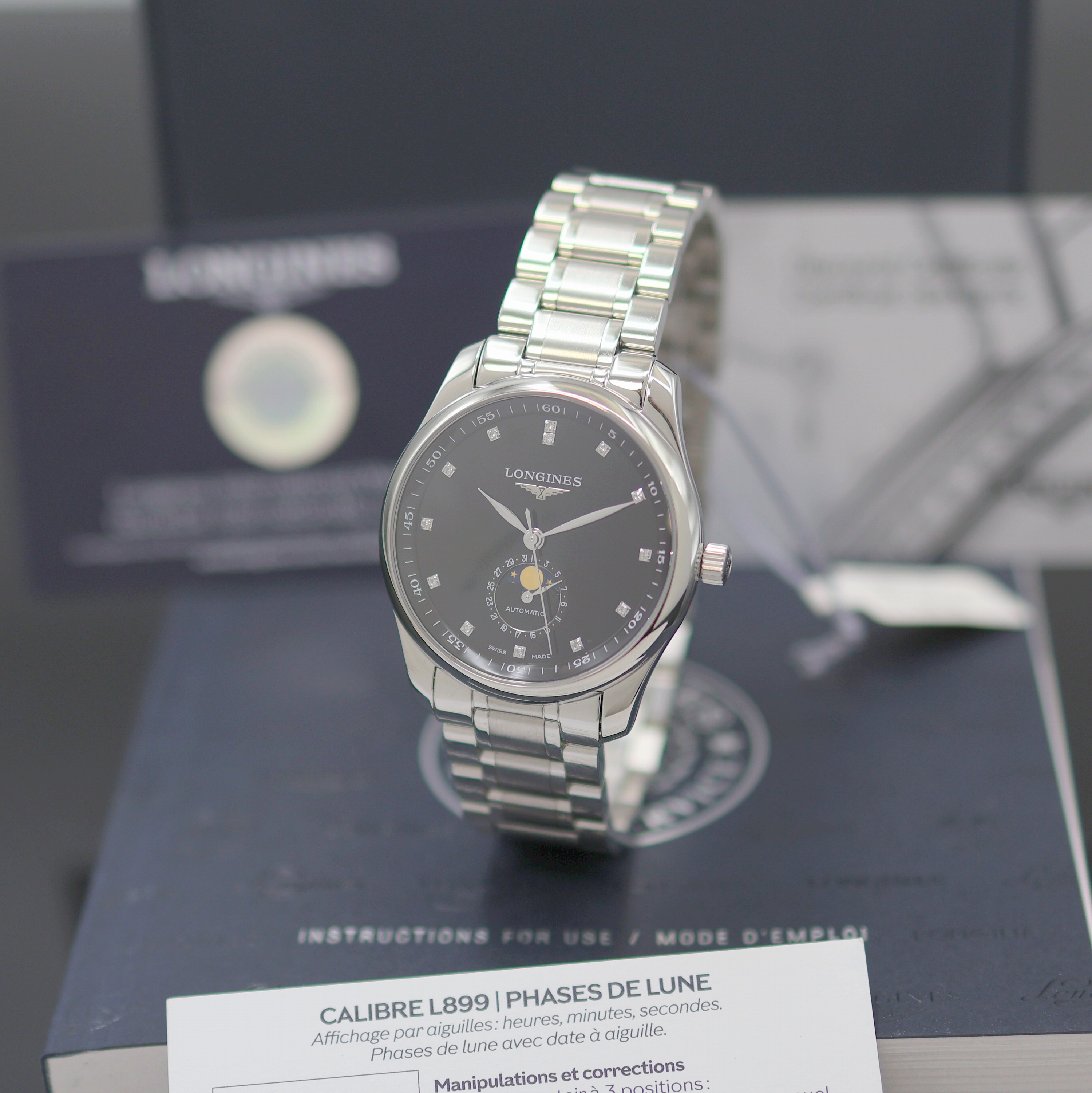 Image 27142219 - LONGINES Master Collection Herrenarmbanduhr mit Mondphase Referenz L2.909.4.57.6, ...