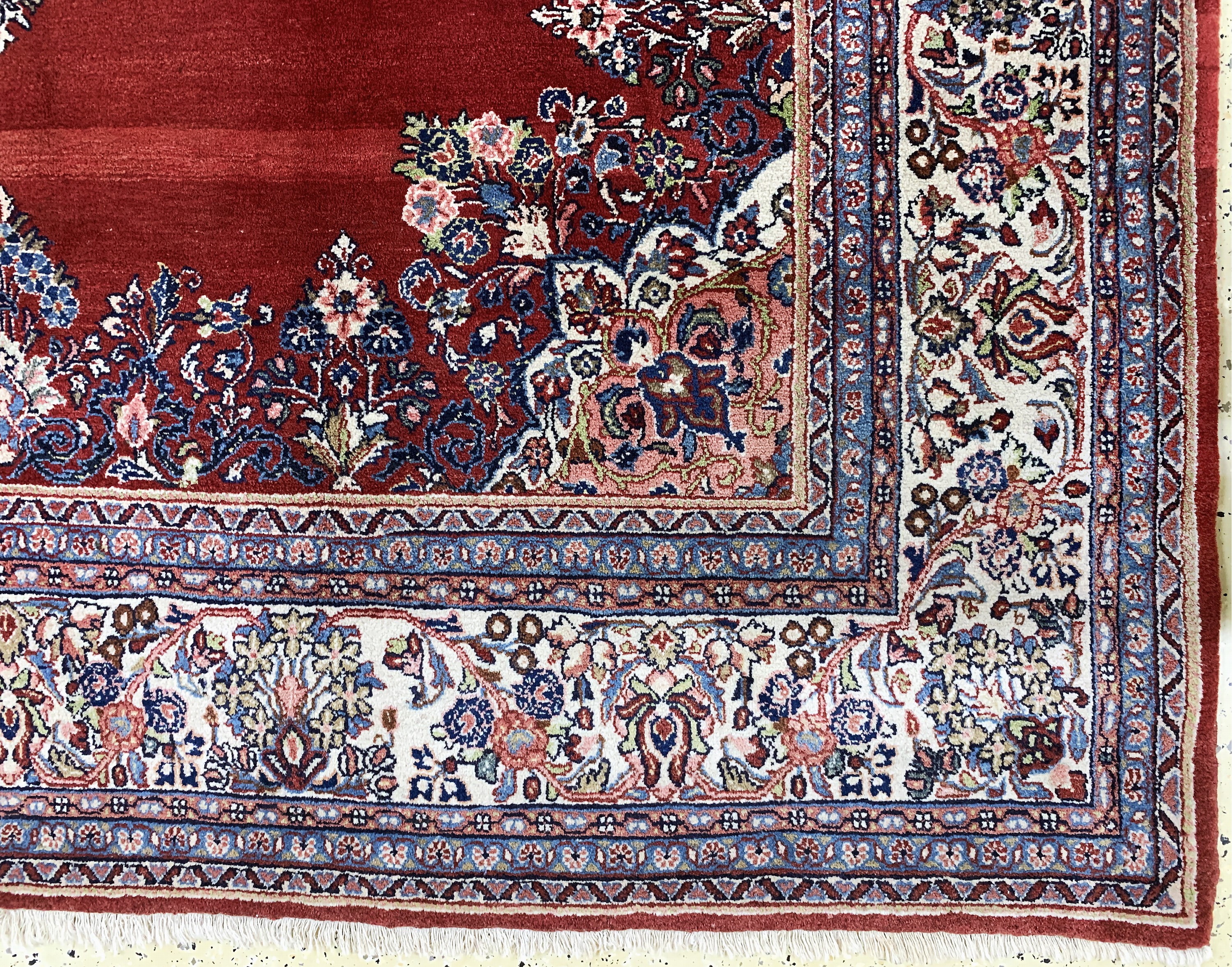 Detail a: Sarogh alt, Persien, Mitte 20.Jhd, Wolle auf Baumwolle, ca. 250 x 245 cm, EHZ: 2(Abrasch)