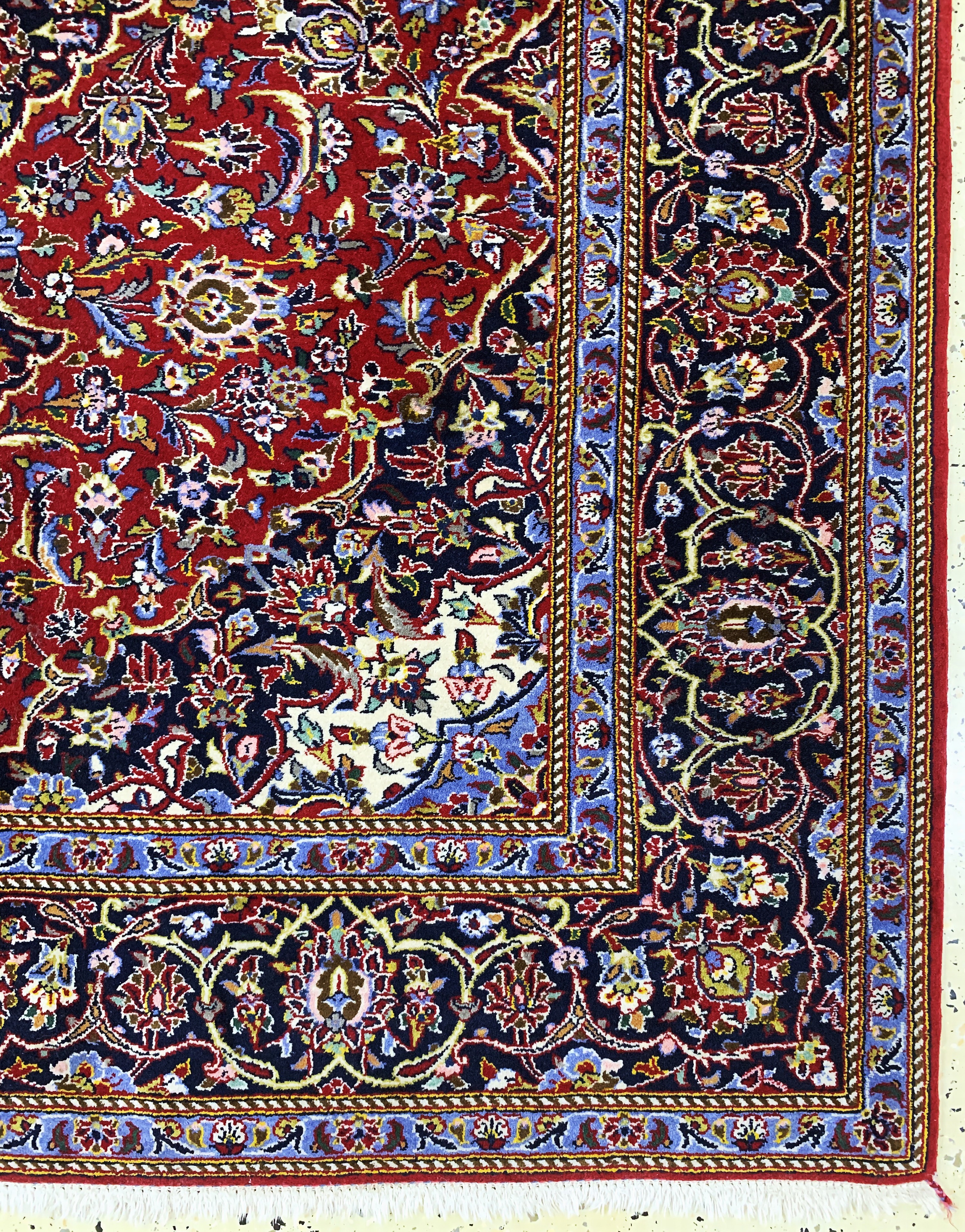 Detail a: Keschan Kork Persien, signiert"Schadsar", Ende 20.Jhd, Korkwolle auf Baumwolle, ca. 210 x 145 cm, EHZ: 1-2