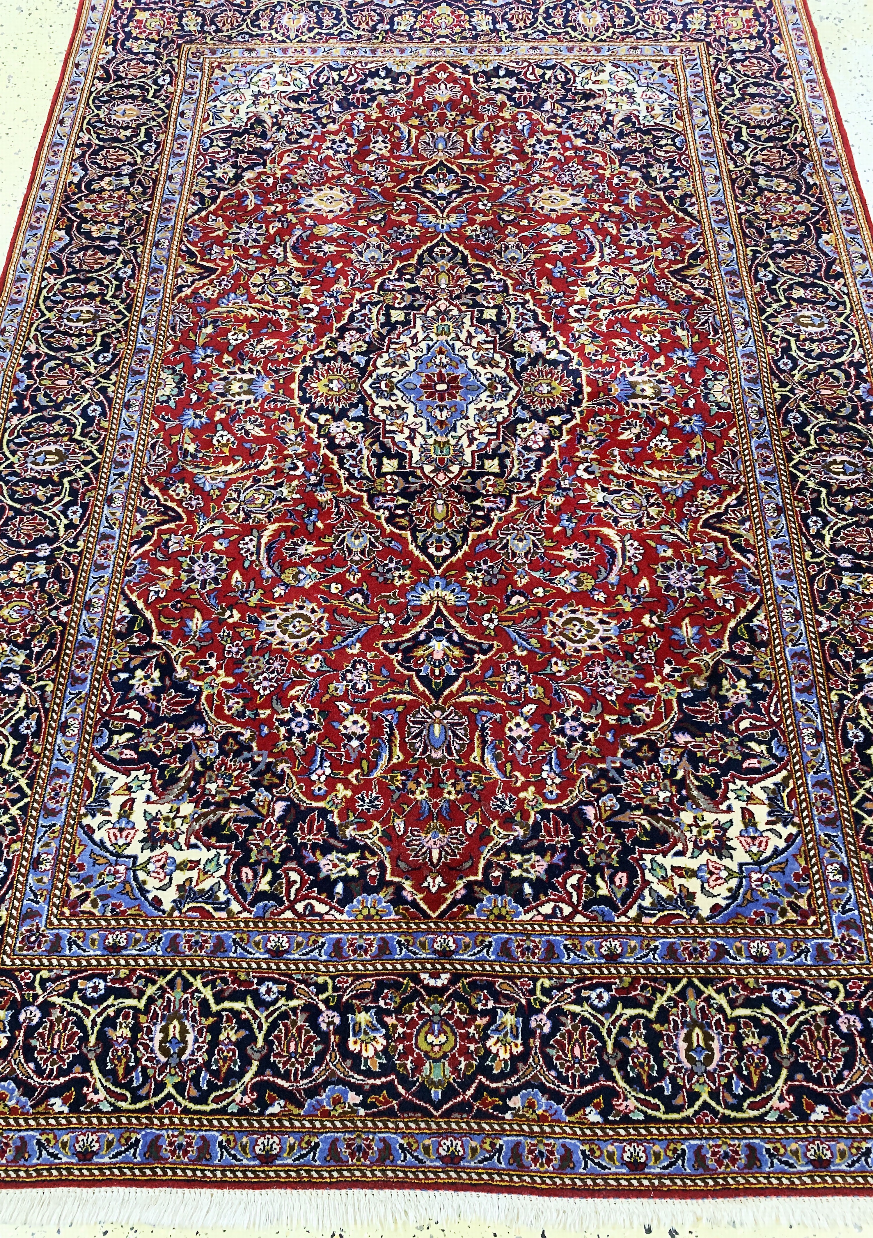 Detail e: Keschan Kork Persien, signiert"Schadsar", Ende 20.Jhd, Korkwolle auf Baumwolle, ca. 210 x 145 cm, EHZ: 1-2