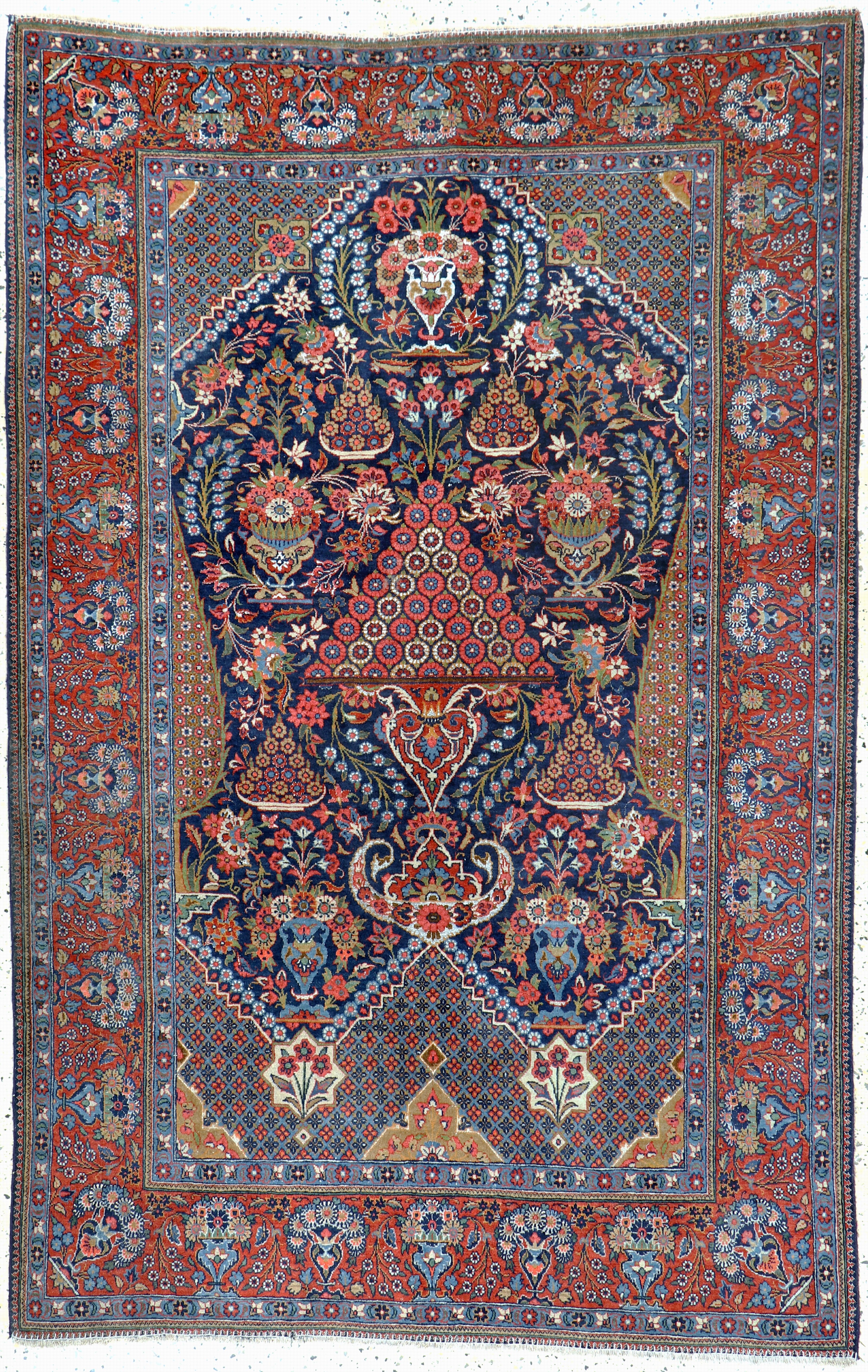 Image 27142265 - Keschan´Hadji-Khanumi´antik, Persien, um 1900, Korkwolle mit Seide, ca. 206 x 135 cm, ...