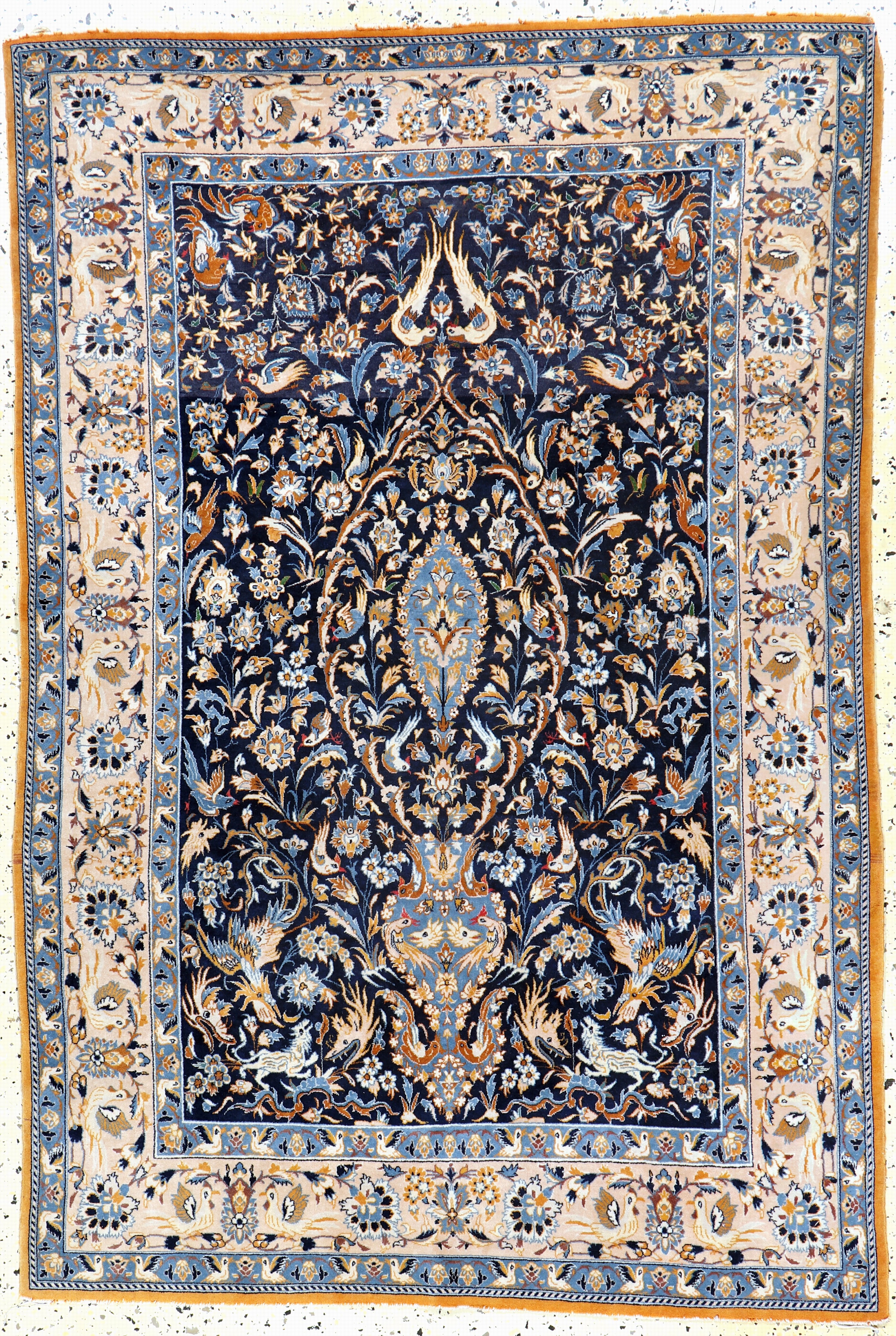 Image 27142270 - Esfahan fein, Persien, Mitte 20.Jhd, Korkwolle auf Seide, ca. 162 x 110 cm, EHZ: ...
