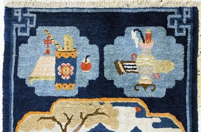 27142207a - Pao Tow antik, China, um 1900, Wolle auf Baumwolle, ca. 113 x 64 cm, EHZ: 2-3 ...