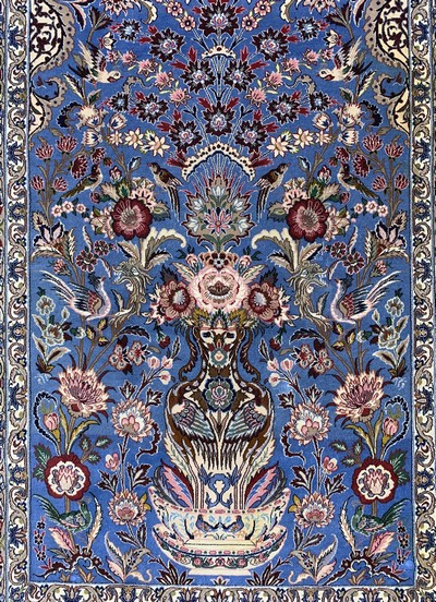 27142211c - Esfahan fein, Persien, Mitte 20.Jhd, Korkwolle auf Seide, ca. 170 x 111 cm, ca. 1,0Mio. ...