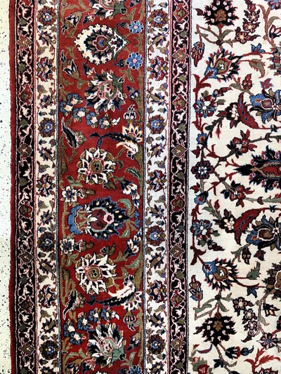 27142241c - Esfahan alt, Persien, Anfang 20.Jhd, Korkwolle auf Baumwolle, ca. 405 x 300 cm, ...