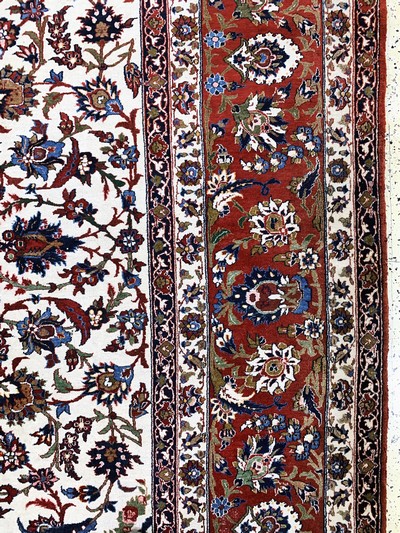 27142241e - Esfahan alt, Persien, Anfang 20.Jhd, Korkwolle auf Baumwolle, ca. 405 x 300 cm, ...